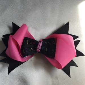 Homemade hair bow.